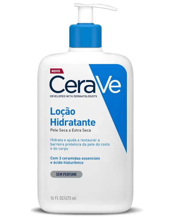 Hidratante Corporal CeraVe em um fundo branco.