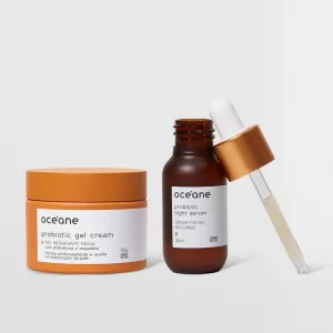 Kit Skincare Oceane em um fundo cinza claro.