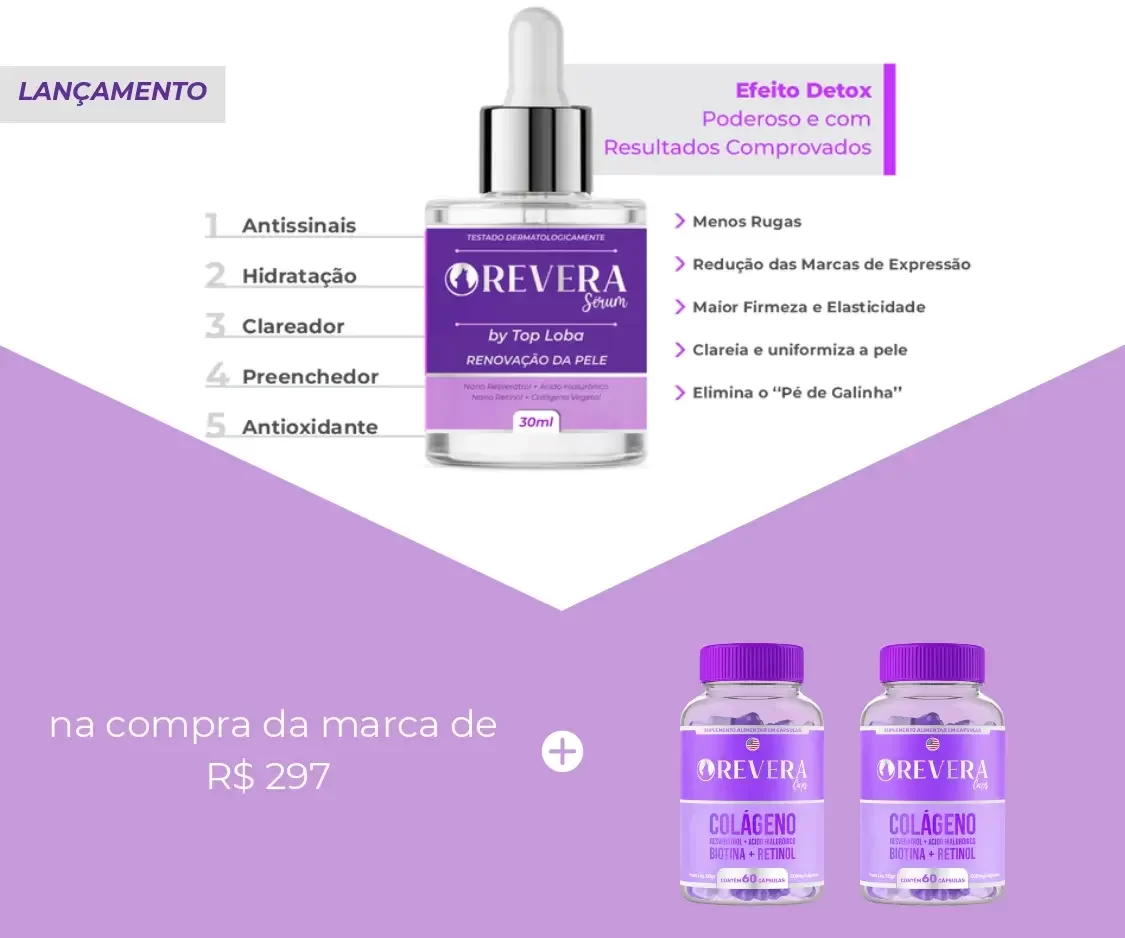 banner para celular do produto revera serum em promoção.