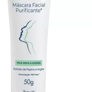 Máscara Facial Jequiti em um fundo branco.